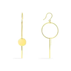 Outlet Histoire d'Or Boucles D'oreilles Pendantes Solaire Or Jaune