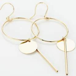 Outlet Histoire d'Or Boucles D'oreilles Pendantes Solaire Or Jaune