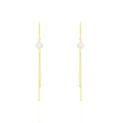 Discount Histoire d'Or Boucles D'oreilles Pendantes Salman Or Jaune Perle De Culture