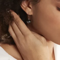 Clearance Histoire d'Or Boucles D'oreilles Pendantes Nina Cera Argent  Strass Et Céramique