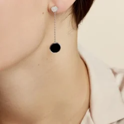 Histoire d'Or Boucles D'oreilles Pendantes Adonya Argent Céramique Et Oxyde* Boucles D'Oreilles|Boucles D'Oreilles Fantaisie