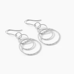 Online Histoire d'Or Boucles D'oreilles Pendantes Flaura Argent Blanc
