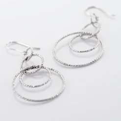 Online Histoire d'Or Boucles D'oreilles Pendantes Flaura Argent Blanc