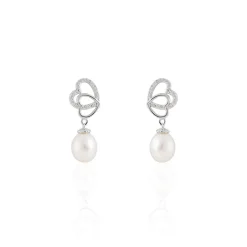 Histoire d'Or Boucles D'oreilles Pendantes Rosella Argent  Perle De Culture Et Oxyde* Boucles D'Oreilles|Boucles D'Oreilles Fantaisie