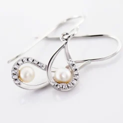 Histoire d'Or Boucles D'oreilles Pendantes Akiko Argent  Perle De Culture Et Oxyde* Boucles D'Oreilles|Boucles D'Oreilles Fantaisie