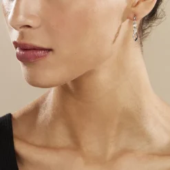 Online Histoire d'Or Boucles D'oreilles Pendantes Claudia Argent Blanc Oxyde De Zirconium