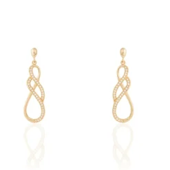 Histoire d'Or Boucles D'oreilles Pendantes Rajah Plaqué Or Jaune Oxyde De Zirconium