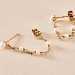 Histoire d'Or Boucles D'oreilles Pendantes Or Jaune Tiny Pearls Perle* Boucles D'Oreilles|Boucles D'Oreilles Pendantes