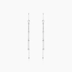 Clearance Histoire d'Or Boucles D'oreilles Pendantes Laïa Argent Blanc