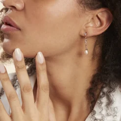 Histoire d'Or Boucles D'oreilles Pendantes Lynes Argent Rose Perle De Culture* Boucles D'Oreilles|Boucles D'Oreilles Fantaisie