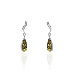 Online Histoire d'Or Boucles D'oreilles Pendantes Argent Blanc Odilon Ambre