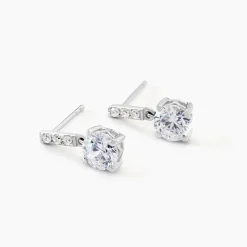 Histoire d'Or Boucles D'oreilles Pendantes Paciane Or Blanc Oxyde De Zirconium* Boucles D'Oreilles|Boucles D'Oreilles Pendantes