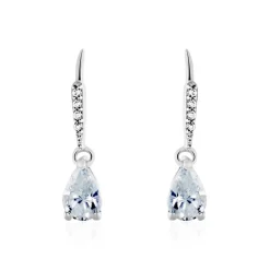 Histoire d'Or Boucles D'oreilles Pendantes Adib Or Blanc Oxyde De Zirconium* Boucles D'Oreilles|Boucles D'Oreilles Pendantes