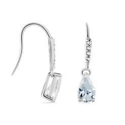 Histoire d'Or Boucles D'oreilles Pendantes Adib Or Blanc Oxyde De Zirconium* Boucles D'Oreilles|Boucles D'Oreilles Pendantes