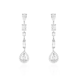 Histoire d'Or Boucles D'oreilles Pendantes Candia Or Blanc Oxyde De Zirconium* Boucles D'Oreilles|Boucles D'Oreilles Pendantes