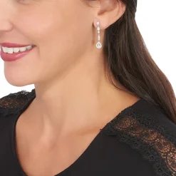 Histoire d'Or Boucles D'oreilles Pendantes Candia Or Blanc Oxyde De Zirconium* Boucles D'Oreilles|Boucles D'Oreilles Pendantes