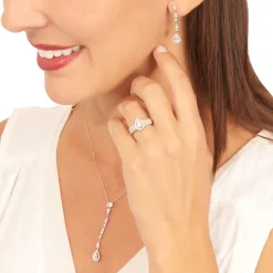 Histoire d'Or Boucles D'oreilles Pendantes Candia Or Blanc Oxyde De Zirconium* Boucles D'Oreilles|Boucles D'Oreilles Pendantes