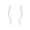 Online Histoire d'Or Boucles D'oreilles Pendantes Torsade Or Blanc Oxyde De Zirconium