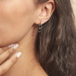 Histoire d'Or Boucles D'oreilles Pendantes Celinia Argent Blanc Céramique Et Oxyde* Boucles D'Oreilles|Boucles D'Oreilles Fantaisie