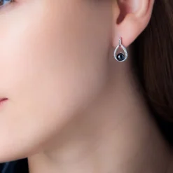 Sale Histoire d'Or Boucles D'oreilles Pendantes Nerea Argent Blanc Céramique Et Oxyde