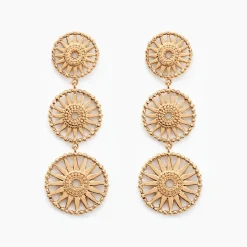Histoire d'Or Boucles D'oreilles Pendantes Rosae Plaque Or Jaune* Boucles D'Oreilles|Boucles D'Oreilles Pendantes