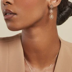 Histoire d'Or Boucles D'oreilles Pendantes Rosae Plaque Or Jaune* Boucles D'Oreilles|Boucles D'Oreilles Pendantes