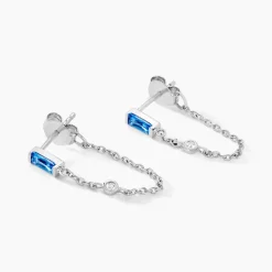 Clearance Histoire d'Or Boucles D'oreilles Pendantes Elorine Argent Blanc Oxyde De Zirconium argent blanc oxyde bleu sky