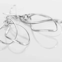 Best Histoire d'Or Boucles D'oreilles Pendantes Twisty Argent Blanc