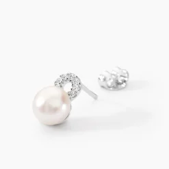 Sale Histoire d'Or Boucles D'oreilles Pendantes Lilio Argent  Perle De Culture Et Oxyde