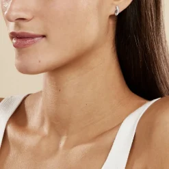 Outlet Histoire d'Or Boucles D'oreilles Pendantes Ange-line Argent Blanc Oxyde De Zirconium