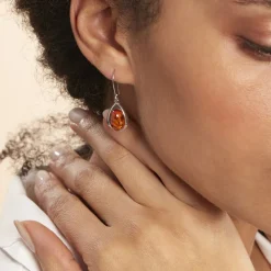 Histoire d'Or Boucles D'oreilles Pendantes Hilda Argent Blanc Ambre* Boucles D'Oreilles|Boucles D'Oreilles Fantaisie