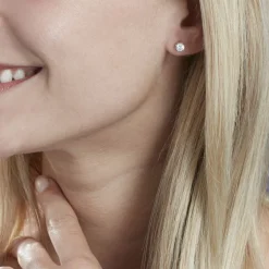 Histoire d'Or Boucles D'oreilles Puces 4 Griffes Or Blanc Diamant Synthetique* Boucles D'Oreilles|Clous D'Oreilles