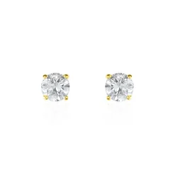 Histoire d'Or Boucles D'oreilles Puces 4 Griffes Or Jaune Diamant Synthetique* Boucles D'Oreilles|Clous D'Oreilles
