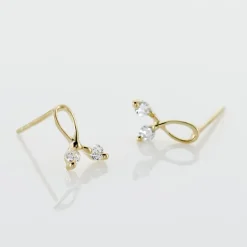 Histoire d'Or Boucles D'oreilles Puces Alvina Ruban Or Jaune Oxyde De Zirconium* Boucles D'Oreilles|Clous D'Oreilles