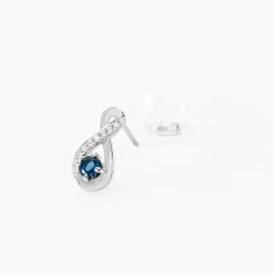 Online Histoire d'Or Boucles D'oreilles Puces Augusta Or Blanc Topaze Et Oxyde De Zirconium
