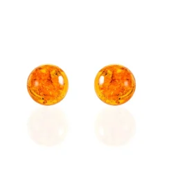 Discount Histoire d'Or Boucles D'oreilles Puces Argent Blanc Brunhilld Ambre