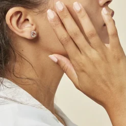 Online Histoire d'Or Boucles D'oreilles Puces Annea Argent Blanc Oxyde De Zirconium