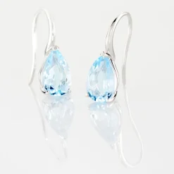 New Histoire d'Or Boucles D'oreilles Puces Anesa Or Blanc Topaze