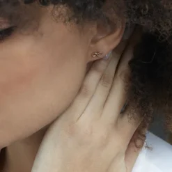 New Histoire d'Or Boucles D'oreilles Puces Ajna Plaqué Or Jaune