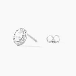 Discount Histoire d'Or Boucles D'oreilles Puces Albertina Argent Blanc Oxyde De Zirconium