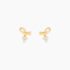Histoire d'Or Boucles D'oreilles Puces Alvina Ruban Or Jaune Oxyde De Zirconium* Boucles D'Oreilles|Clous D'Oreilles