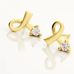 Histoire d'Or Boucles D'oreilles Puces Alvina Ruban Or Jaune Oxyde De Zirconium* Boucles D'Oreilles|Clous D'Oreilles