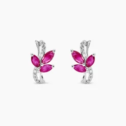 Discount Histoire d'Or Boucles D'oreilles Puces Angie Or Blanc Diamant Et Rubis or blanc rubis