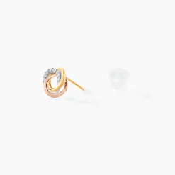 Histoire d'Or Boucles D'oreilles Puces Amaiur Or Tricolore Oxydes De Zirconium* Boucles D'Oreilles|Clous D'Oreilles