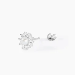 Histoire d'Or Boucles D'oreilles Puces Argent Blanc Cheri Perle De Culture Oxydes* Boucles D'Oreilles|Boucles D'Oreilles Fantaisie