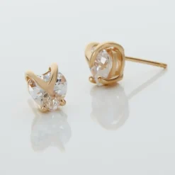 Sale Histoire d'Or Boucles D'oreilles Puces Abelinia De Zirconium plaqué or jaune oxyde