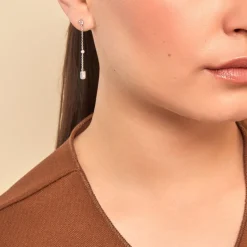 Discount Histoire d'Or Boucles D'oreilles Puces Argane Argent Blanc Oxyde De Zirconium