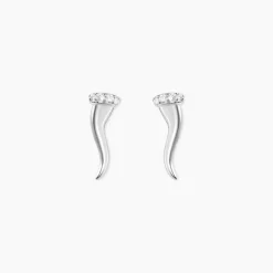 Best Histoire d'Or Boucles D'oreilles Puces Amalthee Argent Blanc Oxyde De Zirconium