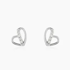 Discount Histoire d'Or Boucles D'oreilles Puces Arika Argent Blanc Oxyde De Zirconium