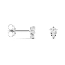 New Histoire d'Or Boucles D'oreilles Puces Almira Argent Blanc Oxyde De Zirconium